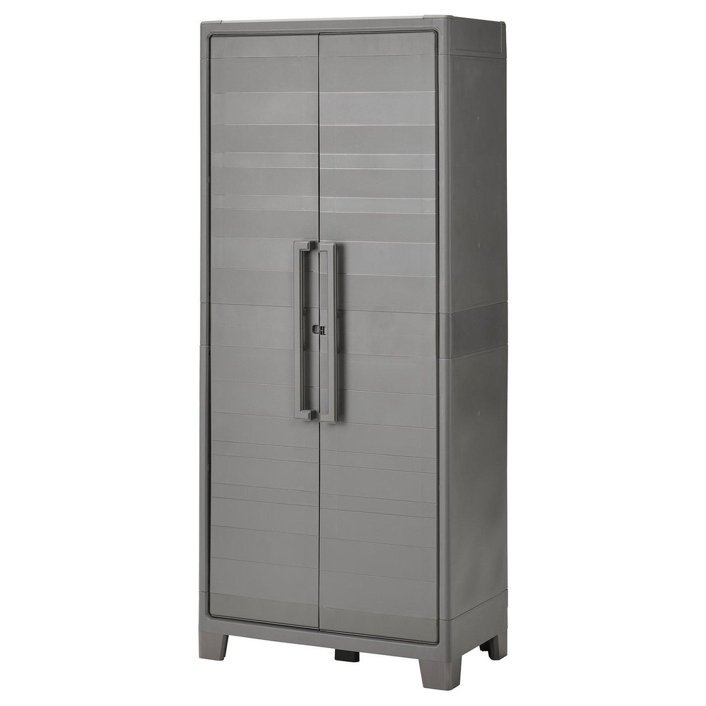 RUNMARÖ Cabinet with doors - dark grey indoor /outdoor 80x44x182 cm (31 1/2x17 3/8x71 5/8 ")