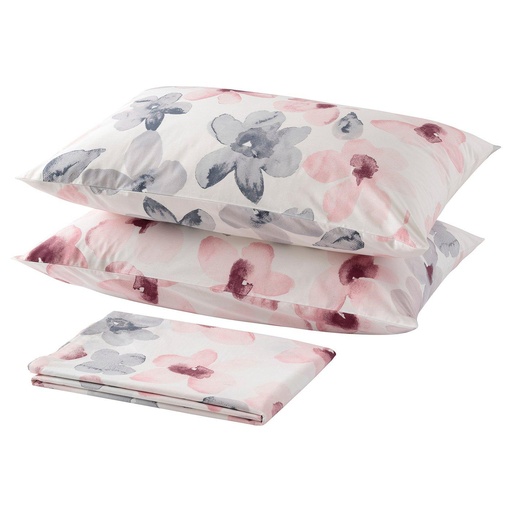 LAPPNYCKLAR Flat sheet and 2 pillowcase - multicolour 240x260/50x80 cm (94x102/20x31 ")